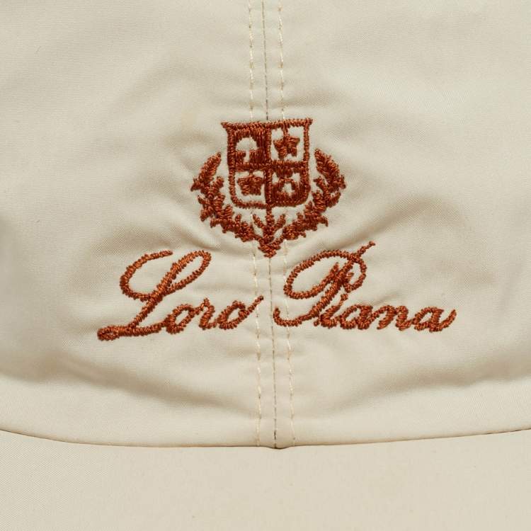 مملوكة مسبقًا Loro Piana Beige Logo Print Nylon Strom System Cap XXL