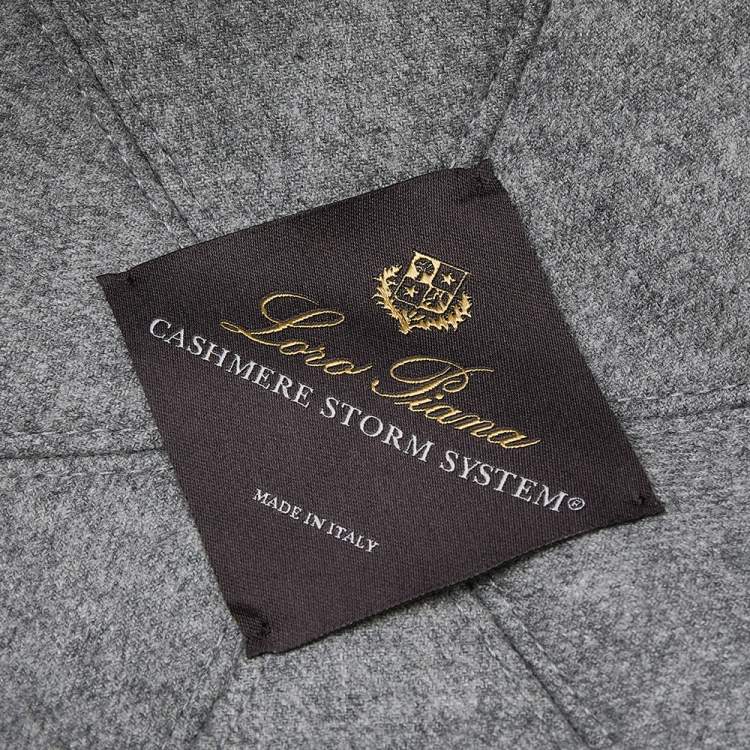 Pre Owned Loro Piana Grey Logo Embroidered Cashmere Baseball Cap M