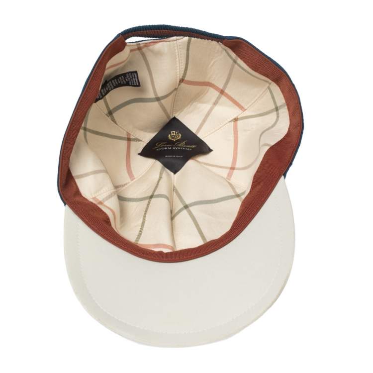 Pre Owned Loro Piana Navy Blue Storm System Baseball Cap XL