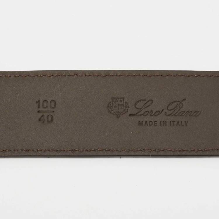 Pre Owned Loro Piana Dark Brown Suede Buckle Belt 100CM
