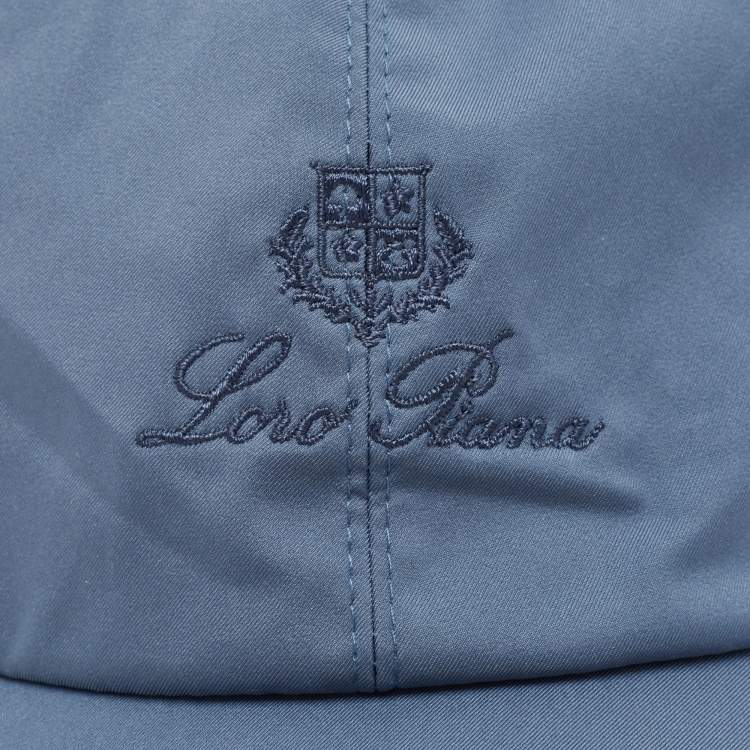 Pre Owned Loro Piana Seaweed Blue/Ivory Technical Fabric Storm System Baseball Cap S