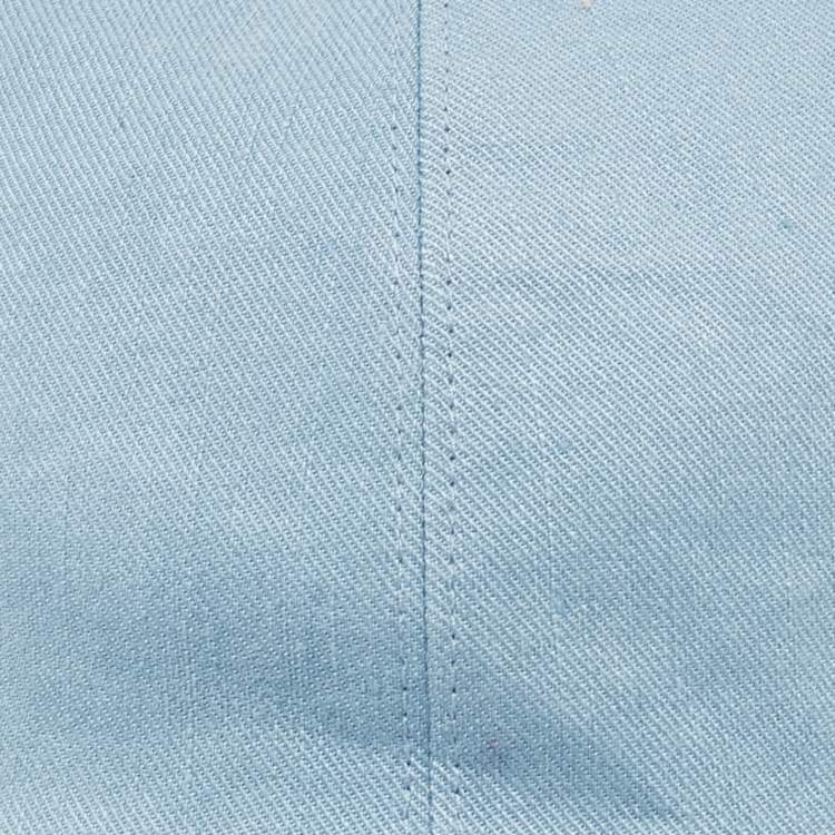 Pre Owned Loro Piana Blue Linen Cotton Rain System Cap M