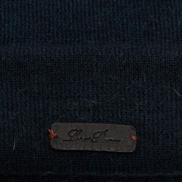 Pre Owned Loro Piana Navy Blue Berretto Cashmere & Alpaca Beanie Hat