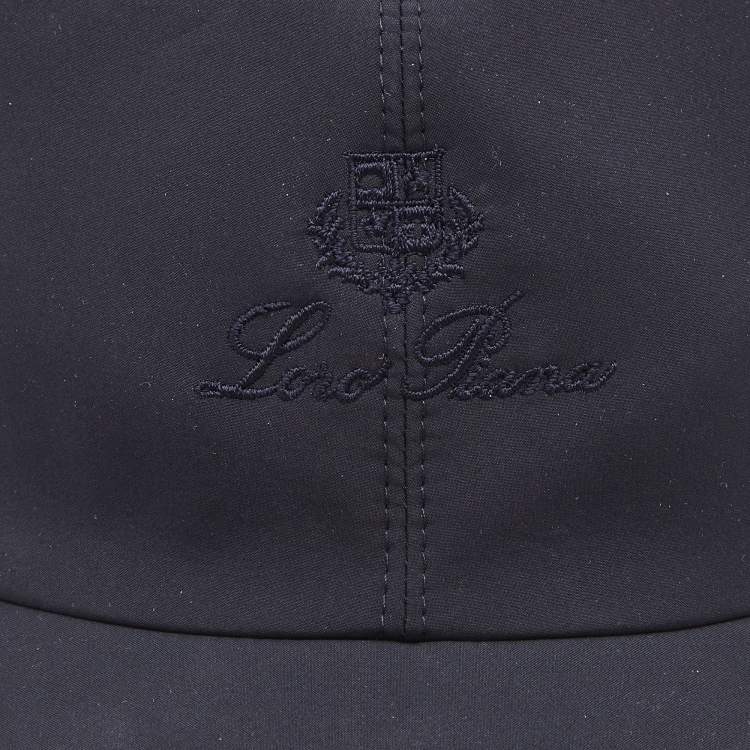 Pre Owned Loro Piana Navy Blue Logo Embroidered Microfibre Storm System Baseball Cap M