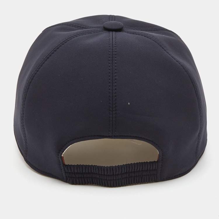 Pre Owned Loro Piana Navy Blue Logo Embroidered Microfibre Storm System Baseball Cap M