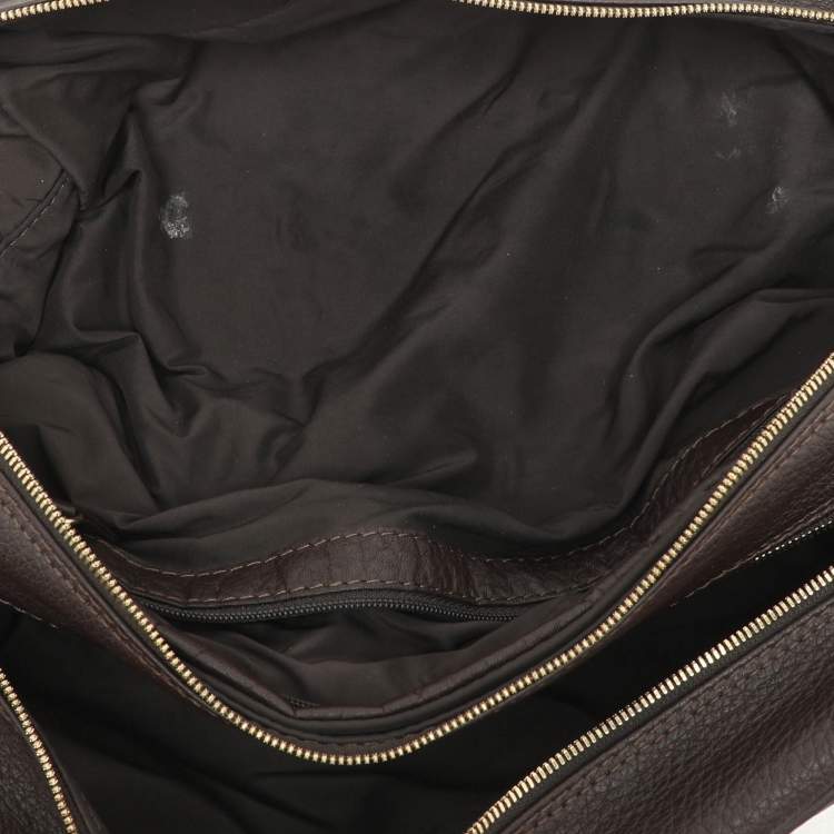 Pre Owned Loro Piana Brown Leather Dopp Kit Pouch