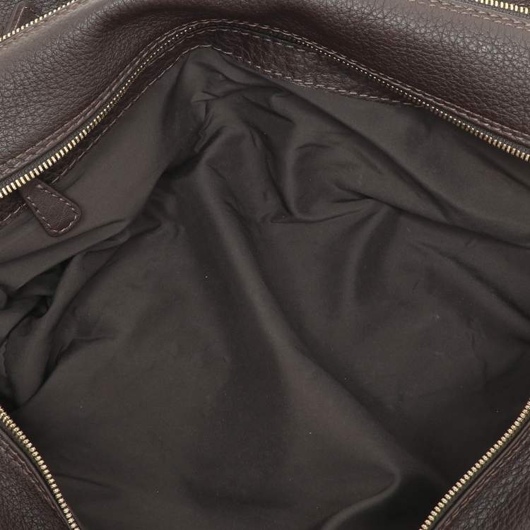 Pre Owned Loro Piana Brown Leather Dopp Kit Pouch