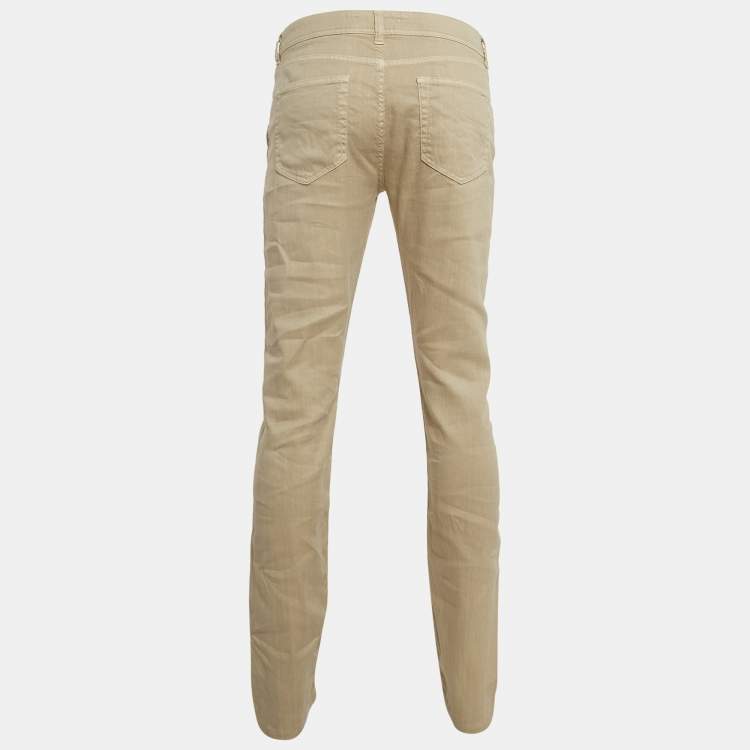 Pre Owned Loro Piana Cream Cotton Blend Relaxed Fit Trousers L