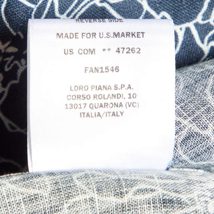 Pre Owned Loro Piana Blue Andre Floral Print Linen Buttoned-Up Shirt S