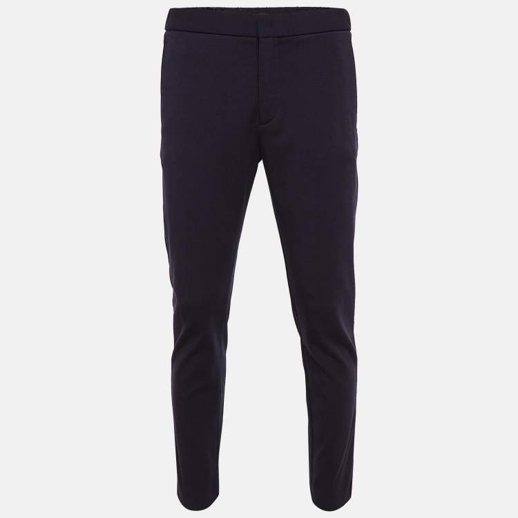 Pre Owned Loro Piana Navy Blue Wool Leisure City Straight Leg Trousers XL