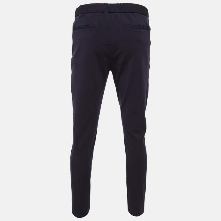 Pre Owned Loro Piana Navy Blue Wool Leisure City Straight Leg Trousers XL