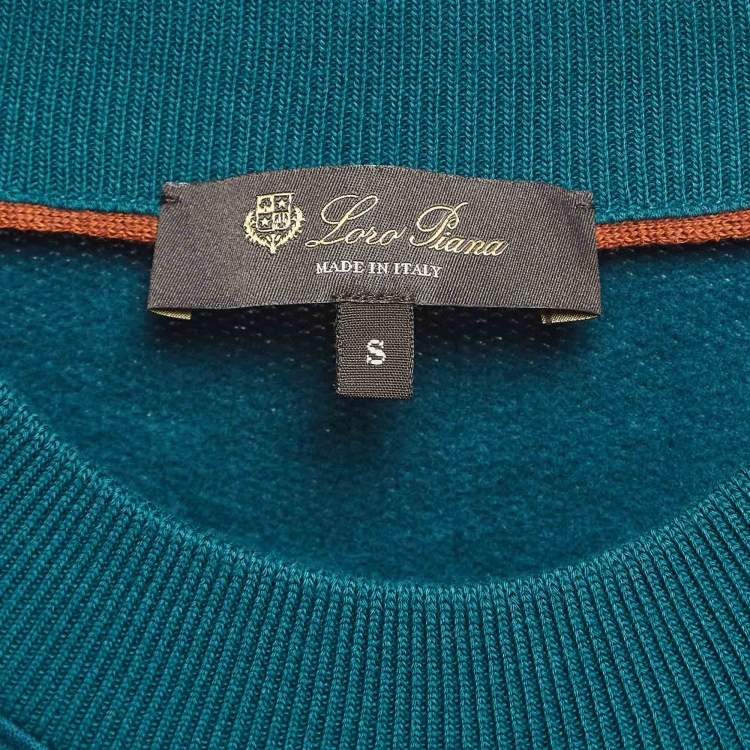 Pre Owned Loro Piana Green Cotton Embroidered Sweatshirt S