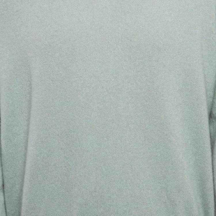 Pre Owned Loro Piana Grey Cashmere Knit V-Neck Sweater XXXL