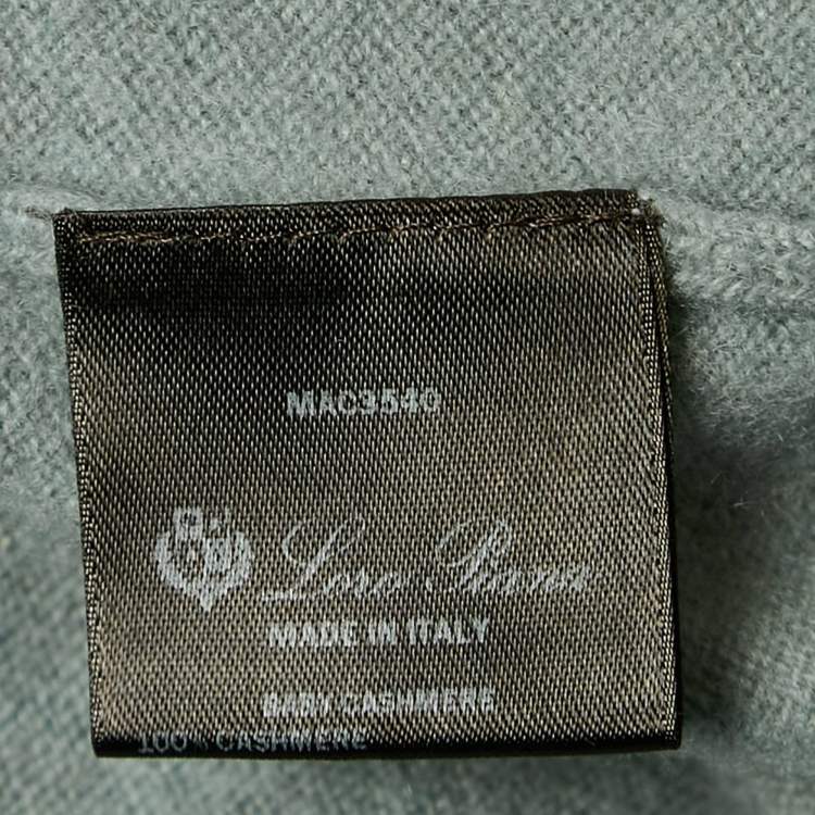 Pre Owned Loro Piana Grey Cashmere Knit V-Neck Sweater XXXL