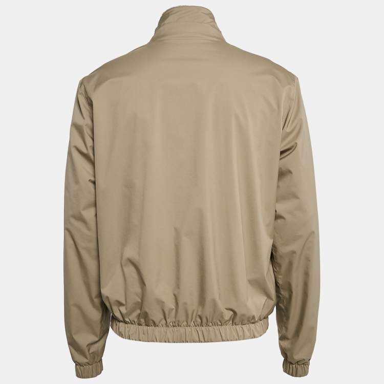 Pre Owned Loro Piana  Green Synthetic and Cashmere Reversible Windmate Bomber Jacket M