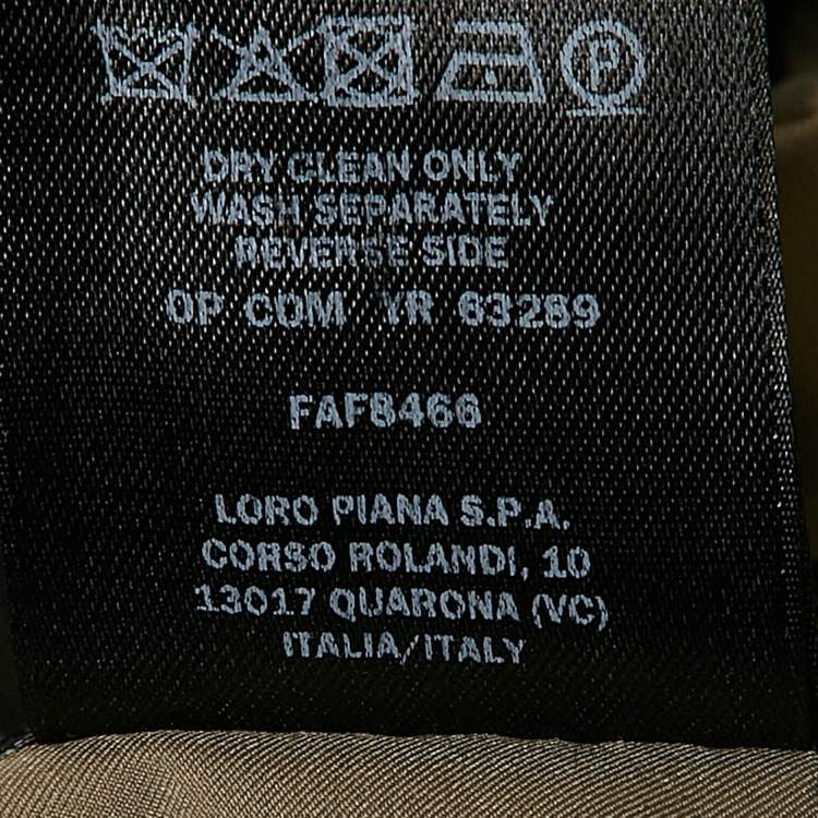 Pre Owned Loro Piana  Green Synthetic and Cashmere Reversible Windmate Bomber Jacket M