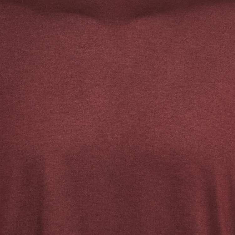 Pre Owned Loro Piana Burgundy Jersey Crew T-Shirt XL
