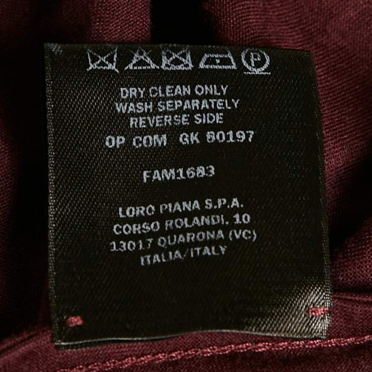 Pre Owned Loro Piana Burgundy Jersey Crew T-Shirt XL