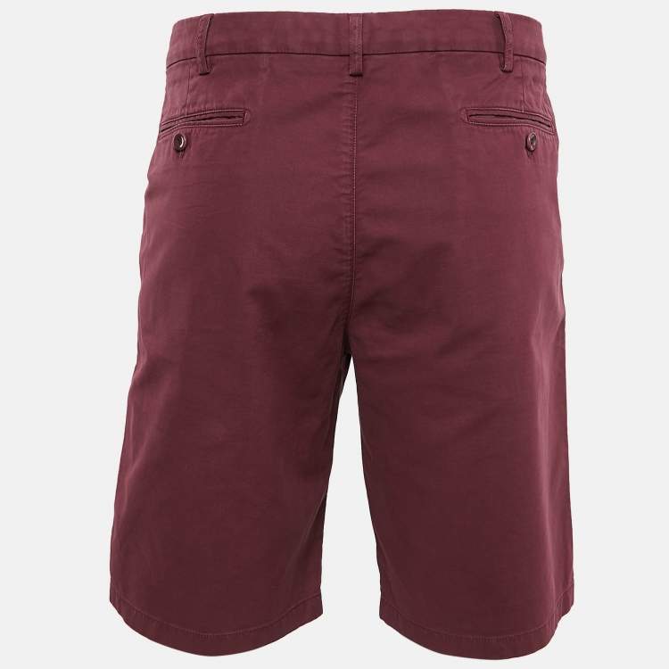 Pre Owned Loro Piana Burgundy Cotton Chino Shorts XXL