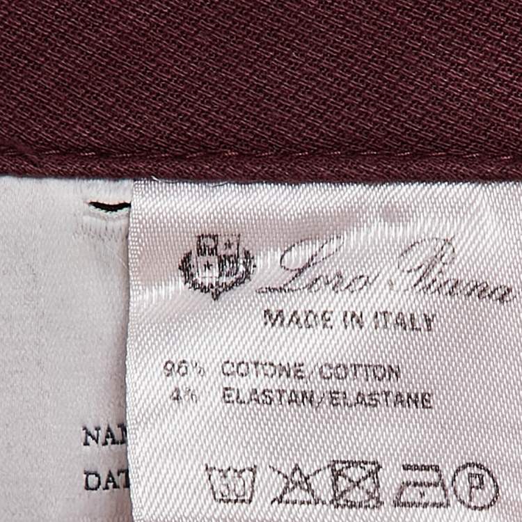 Pre Owned Loro Piana Burgundy Cotton Chino Shorts XXL
