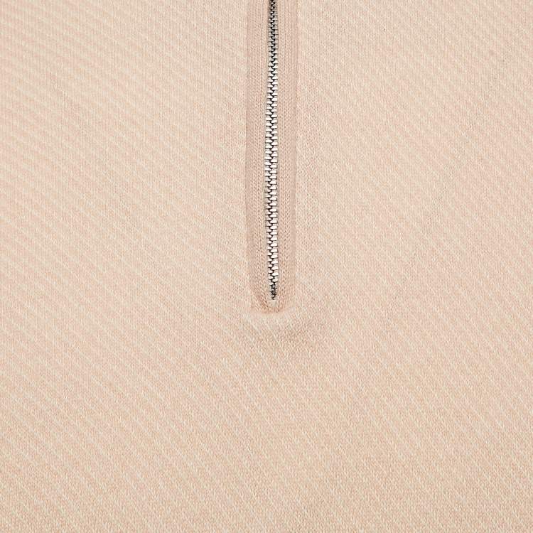 Pre Owned Loro Piana Pink Cashmere Half-Zip Roadster Mezzocollo Sweater L