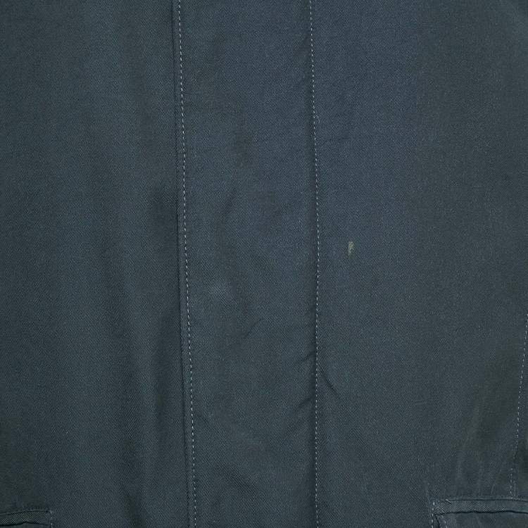 Pre Owned Loro Piana Charcoal Grey Nylon Blend Zip-Up Jacket M