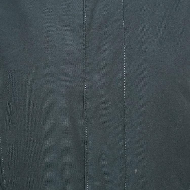 Pre Owned Loro Piana Charcoal Grey Nylon Blend Zip-Up Jacket M