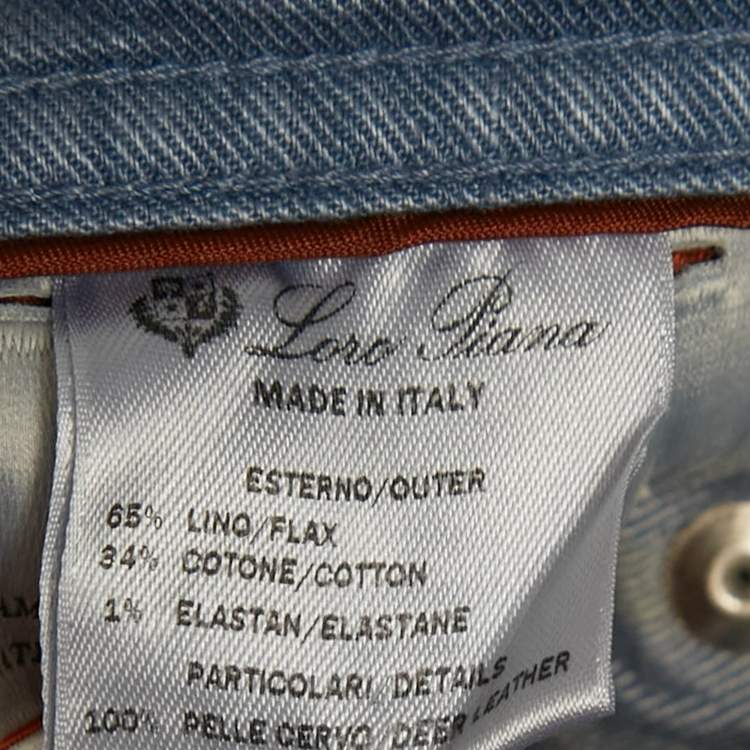 Pre Owned Loro Piana Blue Linen Blend Slim Fit Pants S