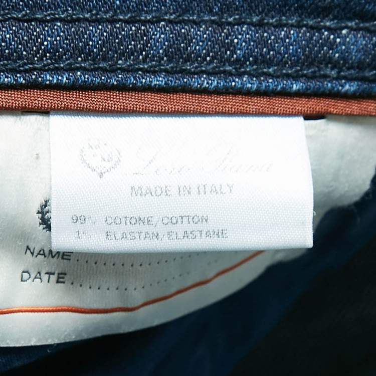 Pre Owned Loro Piana Blue Denim 5 Tasche Slim Jeans S Waist 32"