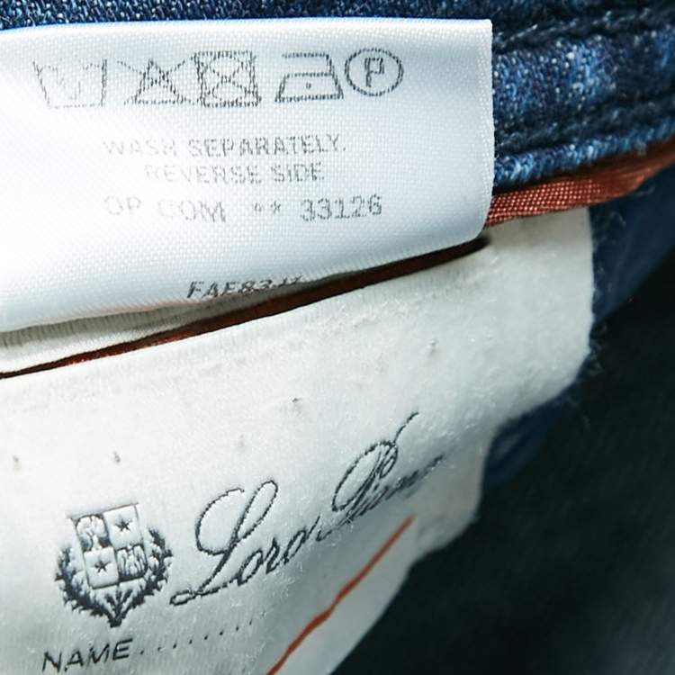 Pre Owned Loro Piana Blue Denim 5 Tasche Slim Jeans S Waist 32"