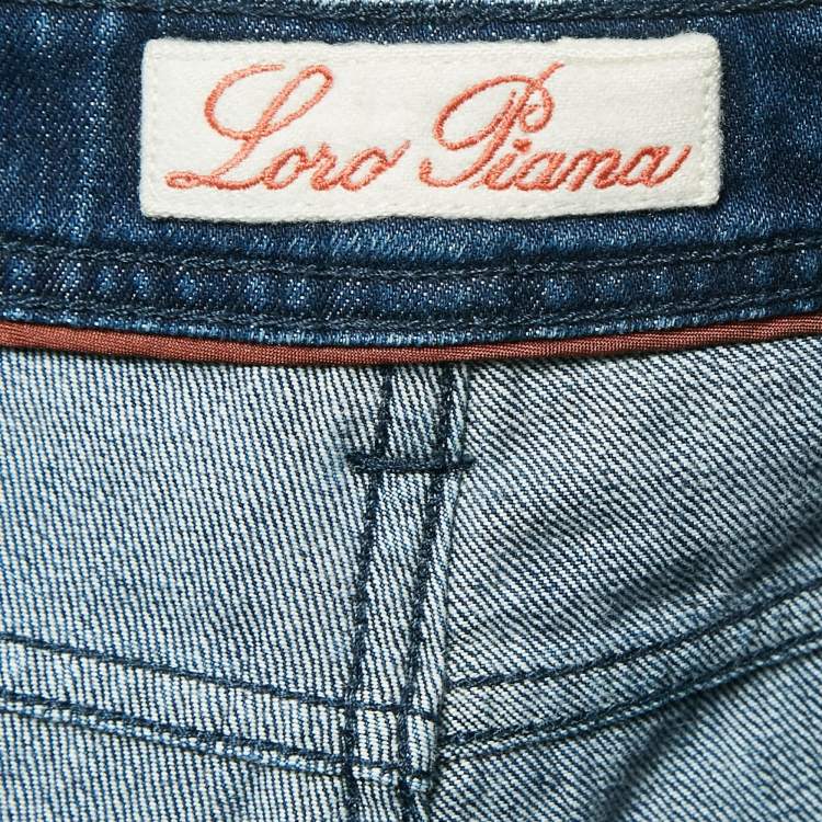 Pre Owned Loro Piana Blue Denim 5 Tasche Slim Jeans S Waist 32"