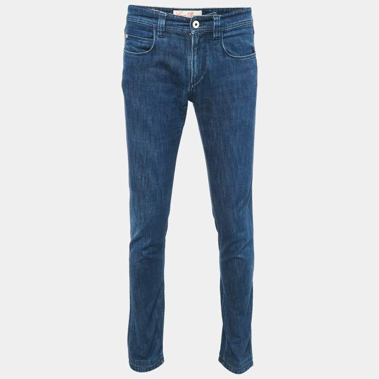 Pre Owned Loro Piana Blue Denim 5 Tasche Slim Jeans S Waist 32"