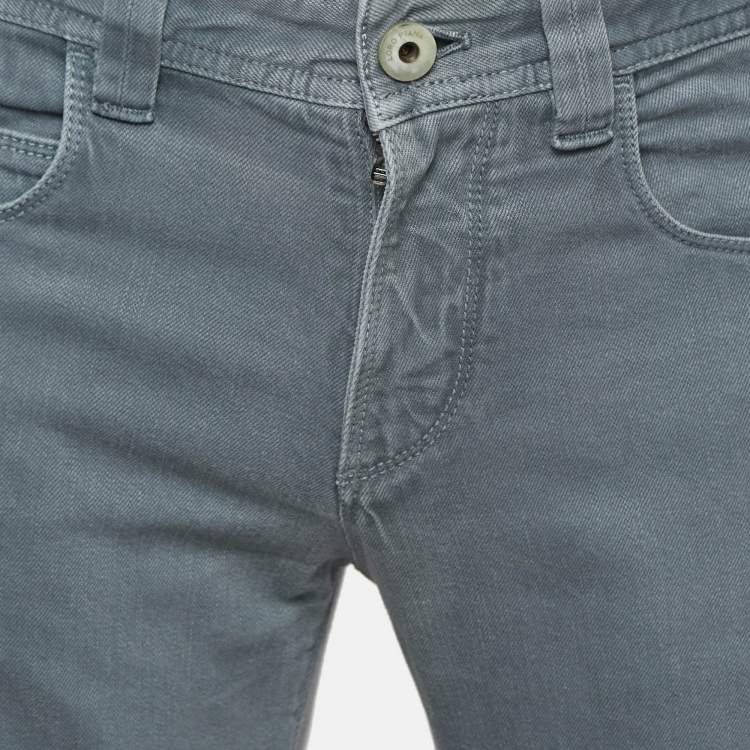 Pre Owned Loro Piana Grey Denim 5 Tasche Slim Jeans S Waist 32"