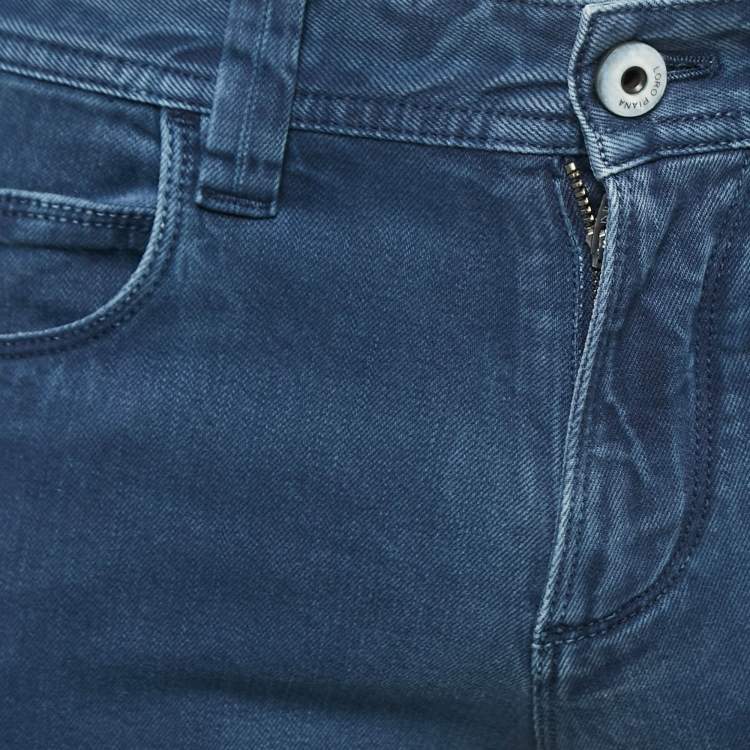 Pre Owned Loro Piana Blue Cotton 5 Tasche Slim Pants M