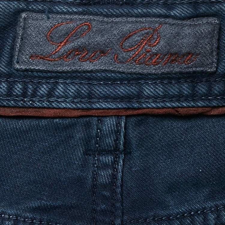 Pre Owned Loro Piana Blue Cotton 5 Tasche Slim Pants M