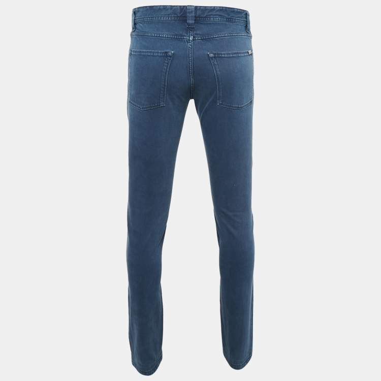 Pre Owned Loro Piana Blue Cotton 5 Tasche Slim Pants M