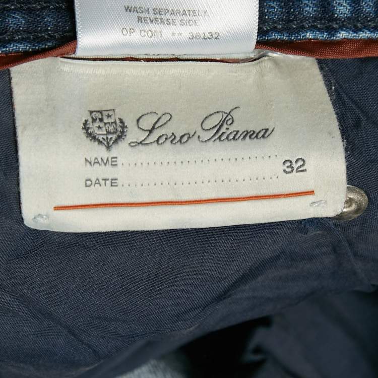 Pre Owned Loro Piana Blue Denim Tasche Slim Jeans S Waist 32"