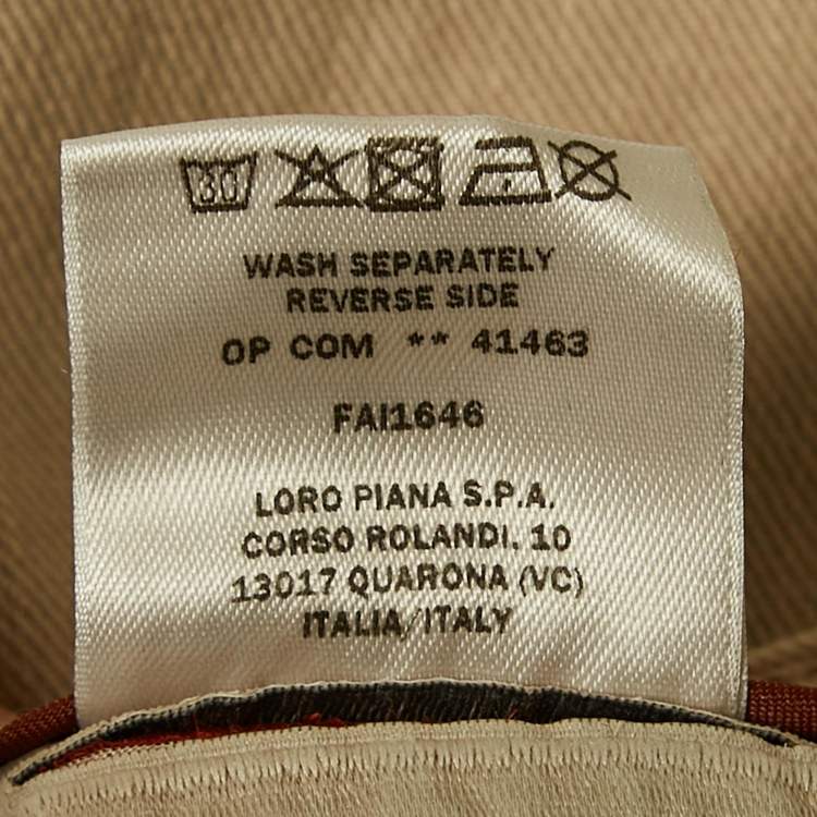 Pre Owned Loro Piana Beige Cotton Straight Leg Pants S