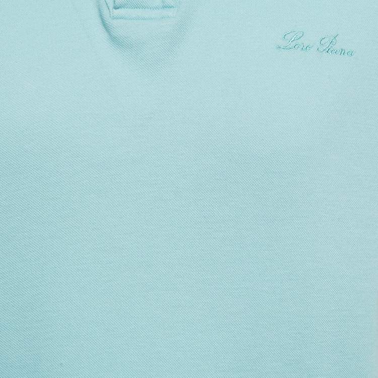 Pre Owned Loro Piana Blue Pique Cotton Polo T-Shirt M