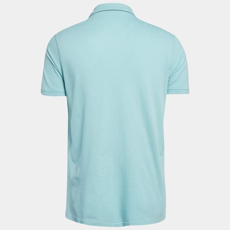 Pre Owned Loro Piana Blue Pique Cotton Polo T-Shirt M