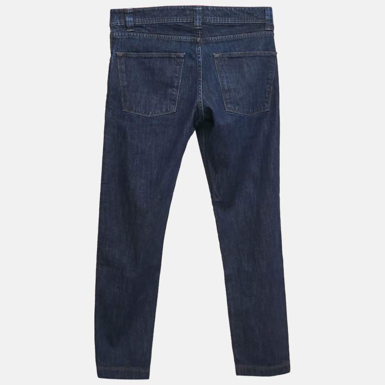 Pre Owned Loro Piana Navy Blue Denim Straight Leg Jeans M Waist 32"