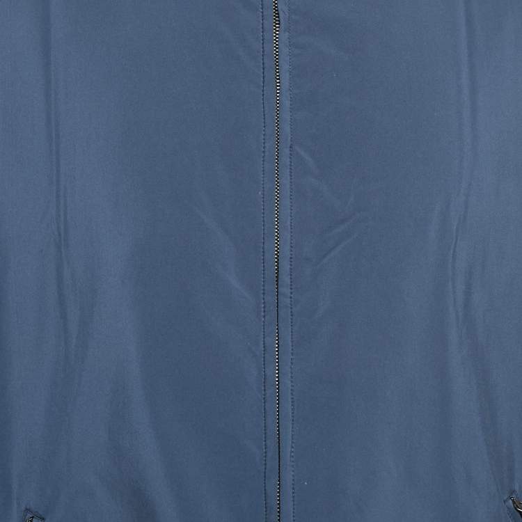 Pre Owned Loro Piana Navy Blue Synthetic Zip-Up Vest XXXL