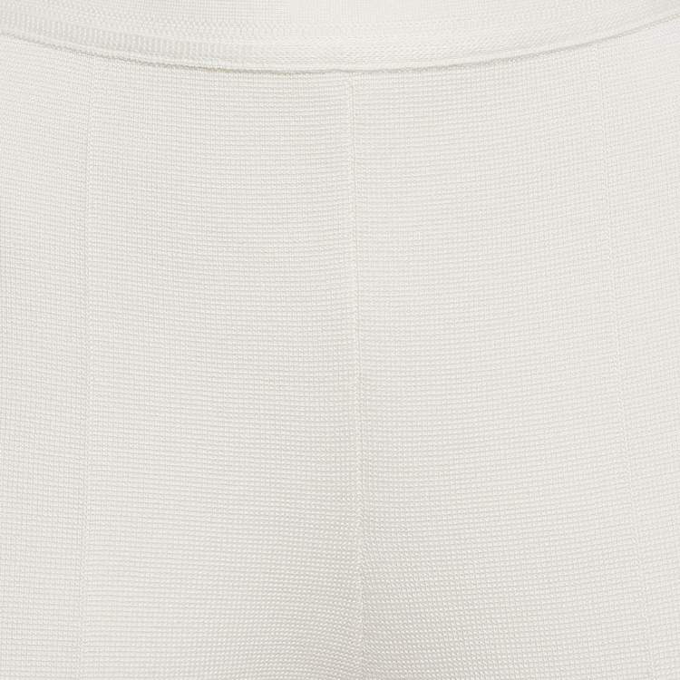 Pre Owned Loro Piana Ivory Stretch Knit Trousers S 