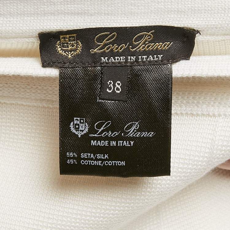 Pre Owned Loro Piana Ivory Stretch Knit Trousers S 