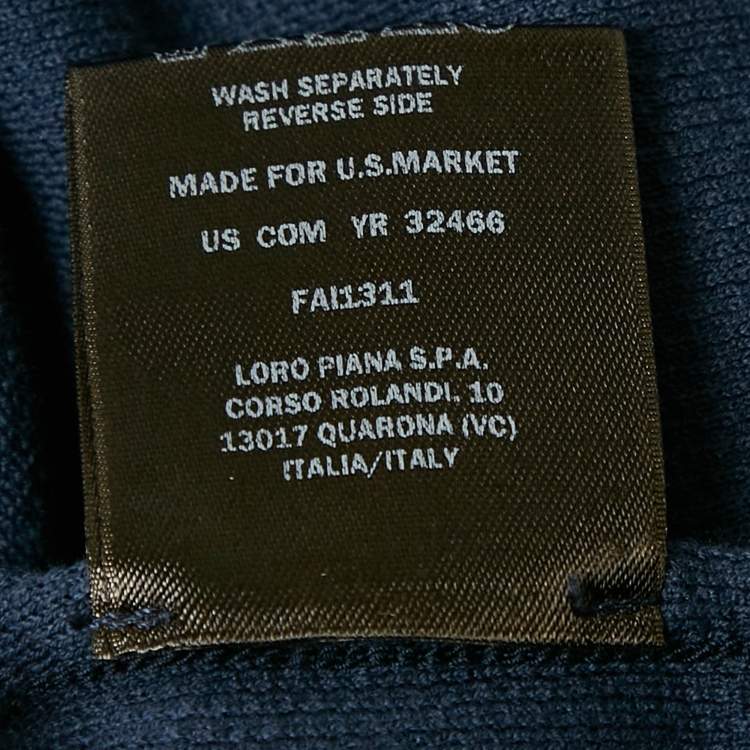 مملوكة مسبقًا Loro Piana Blue Pique Cotton Long Sleeve Polo T-Shirt 4XL
