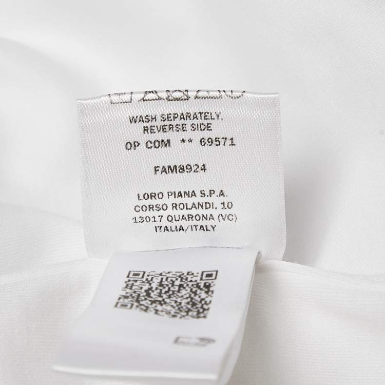 Pre Owned Loro Piana White Cotton Crew Neck T-Shirt XL