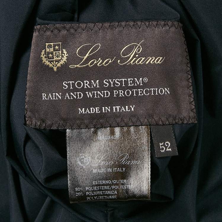Pre Owned Loro Piana Navy Blue Synthetic and Cashmere Reversible Windmate Bomber Jacket XL