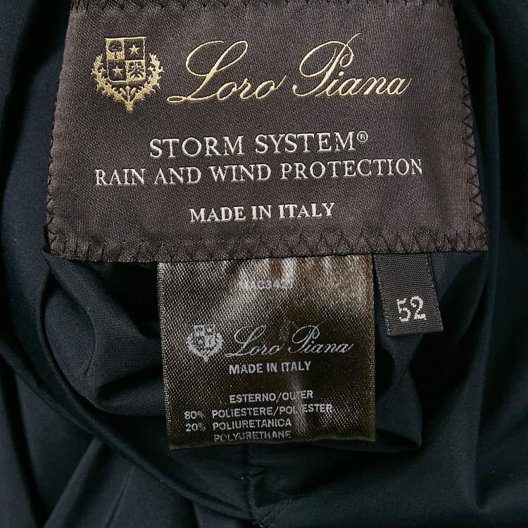 Pre Owned Loro Piana Navy Blue Synthetic and Cashmere Reversible Windmate Bomber Jacket XL