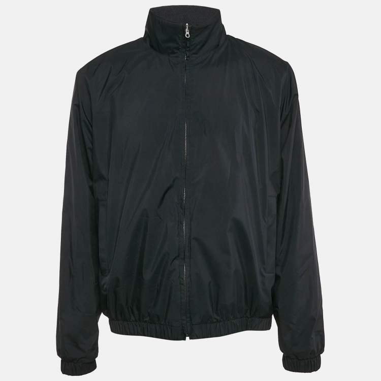 Pre Owned Loro Piana Navy Blue Synthetic and Cashmere Reversible Windmate Bomber Jacket XL