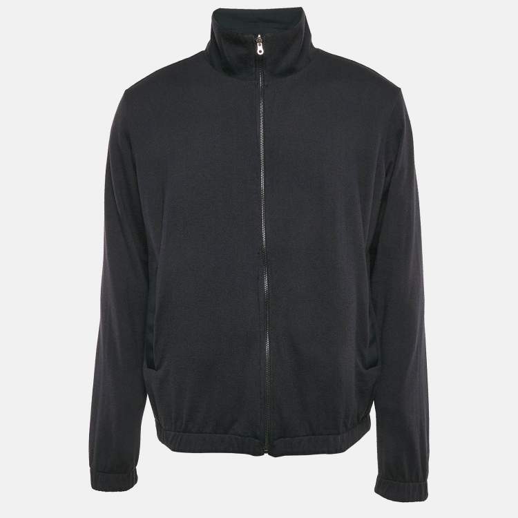 Pre Owned Loro Piana Navy Blue Synthetic and Cashmere Reversible Windmate Bomber Jacket XL
